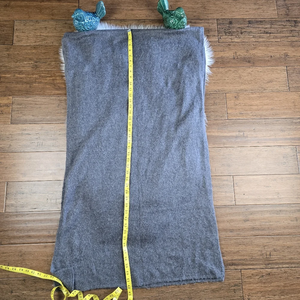 Wooden Ships Gray Wool Mohair Blend Scarf Wrap Poncho